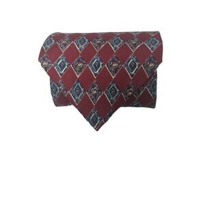 Christian Dior Mens red and blue harlequin patterned dress tie